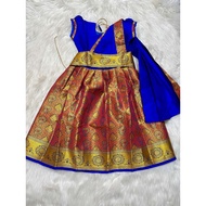 Readymade Girls Pattu Saree | Silk Pattu Saree for Kids | Kids Pavadai Thavani