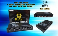 High Power KING Car Audio 4/5 Band Pre Amp Parametric Equalizer Control with Subwoofer Output