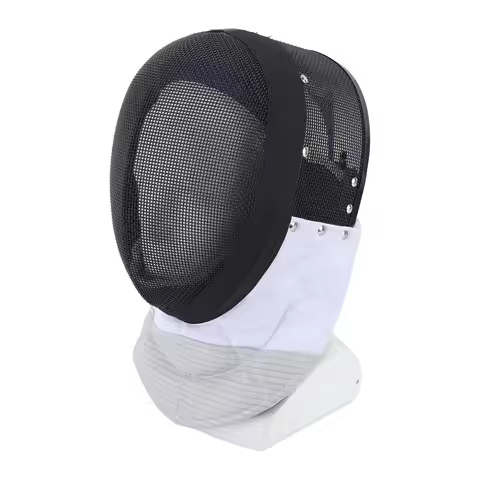 Fencing Sports Mask Fencing Protective Helmet with Padded Bib for Daily Practice and Competition Bla