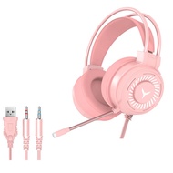 Gaming Headset Surround Sound Stereo Wired Earphones Microphone USB Colorful Light PC Laptop Game Headset 3.5mm Computer headset