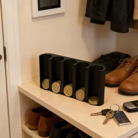 Space Saving Vertical Coin Organizer 3D Printed Sorter For All Euro Coins 2€ To 1 Cent Efficient Hom