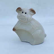 {EXPORTED CERAMIC} Cute Cute Pig Shape Glazed Ceramic Statue Size Width 11*H12cm