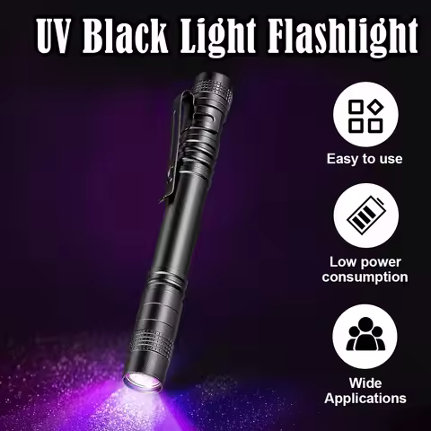 Uv Flashlight 365nm Ultraviolet Torch With Pen Clip Manual Led Portable Light Flashlights Torches 39