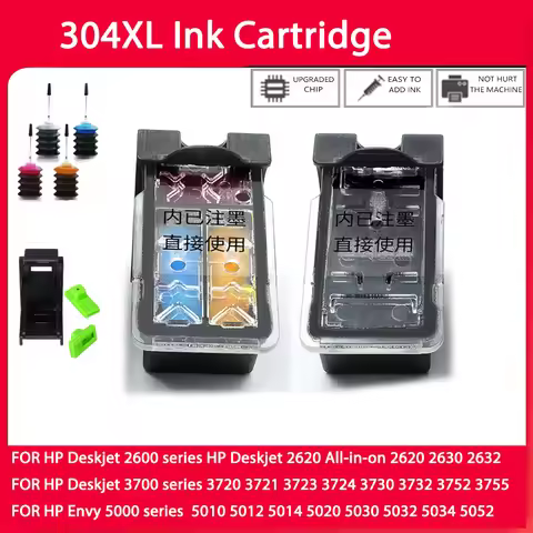 For HP 304 304XL Cartridge For HP DeskJet 3720 3721 3722 3723 3730 3732 3733 3735 3750 3752 3758 376