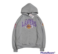 SWEATER HOODIE LAKERS HITAM BORDIR FULLTAG MIRROR JAKET PREMIUM PRIA WANITA