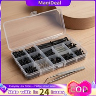 magideal 254 Pieces Multiple Sizes Guitar Screw Kit Stainless Steel Guitar Strap Button and Screw Se