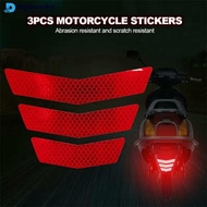 DIGIFOUNDER 3Pcs Motorcycle Stickers Reflective Warning Trapezoidal Tail Fender Racing Bumper Decal 