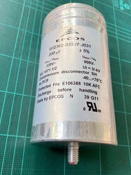 (แพ็ค1ชิ้น) 200UF 330VAC B32362-B3207-J031 Capacitor AC330V EPCOS ตัวสีเงิน 85x150mm C200UF330VAC C