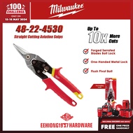 MILWAUKEE 48-22-4530 Straight Cutting Aviation Snips Forged Blades Rust Protection Bolt Lock