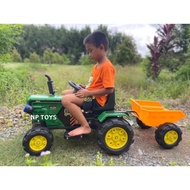 Np Toys รถแบตเตอรี่เด็ก รถเด็กนั่ง ทรงรถแทรกเตอร์ (มีกระบะพ่วงท้าย) No.224