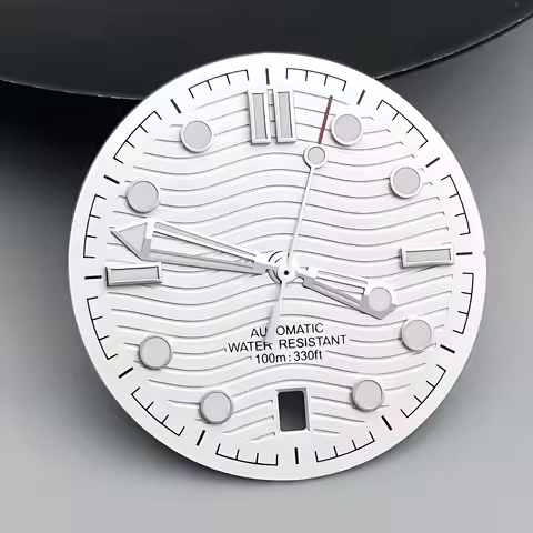 31mm Seamaster Watch Dial Green Luminous Watch Hands for 3/6 O'clock NH35 Movement Fit Diver Seamast