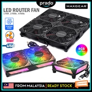 PRADO MAXGEAR USB Silent Cooling Fan Powerful Router Modem RGB LED WiFi Heat TV Box Cooler Fan Kipas