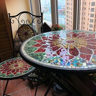 幻彩手工馬賽克一桌兩椅