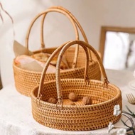 ECOHUB Rattan Basket with Handle - Rattan Basket for Storage, Fruits as Gift Boxes for Picnic Market