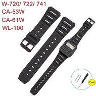Silicone Watch Strap for Casio Bracelet 18mm 20mm Calculator Digital Watch Band W-720 W-722 W-741 WL