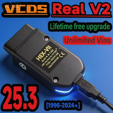 2025 VCDS-HEX V2 Interface VAGCOM V25.3 HEX REAL V2 FOR VW For AUDI Skoda Seat Multi-Language Car Di