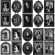 ZOIIWA 10 PCS Halloween 3D Mengubah Wajah Gambar Bergerak Potret Rumah Agam Gothic Gambar Seram Mena