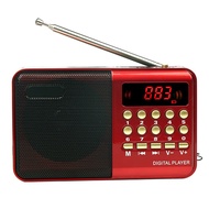 ̅ Digital Radio fm Portable Mini FM Radio Speaker Music Player Telescopic Antenna Handsfree Pockets Receiver Outdoor Sp