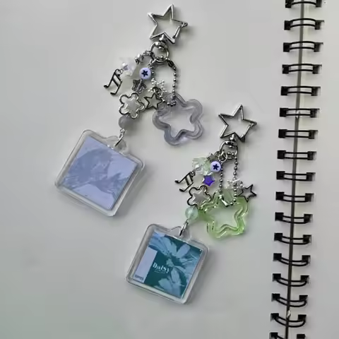 Flaws And All Music Keychain/W2e Band Fan Y2k Beaded Keychain Casual