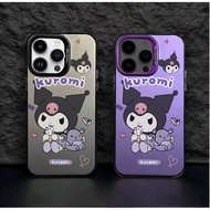 Kuromi cute Csing HP Silver Color Mtte Premium Silver nti Jtuh Hrd Cse For Oppo A3X 16 3S 5s 12 7 11