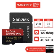 Thẻ Nhớ MicroSDXC SanDisk Extreme Pro V30 A2 64GB - 128GB - 256GB 200MB/s