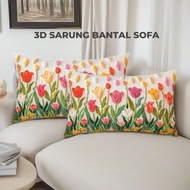 SF_ 1PCS Sarung Bantal Bunga Pillow Case, Hiasan untuk Sofa Rumah,Sarung Bantal Linen, 30x50cm, Hias