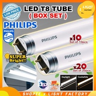 [SET of 10pcs/20pcs] PHILIPS ECOFIT 2ft8W 4ft18W LED T8 Fluorescent Tube Light Lampu Kalimantang T8 Casing