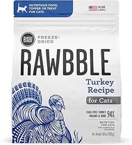 BIXBI Rawbble Freeze Dried Cat Food, Turkey Recipe, 3.5 oz - 94% Meat and Organs, No Fillers - Pantr