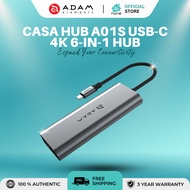 ADAM ELEMENTS CASA Hub A01s USB-C 4K 6-in-1 Hub HDMI Dual USB 3.0 SD/microSD Card Readers 100W PD Ch
