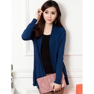 SA058-M'SIA Ready Stock Women Knitted Outer Knitted Cardigan 中长款外搭长袖针织衫开衫外套
