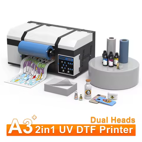 A3+ UV DTF Printer Impresora Dual Head XP600 UV Printer 2 in 1 UV DTF Sticker Printer Machine A3 Lam