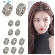 QINMEI 2/4/6pcs/set Hair Braid Tubes, Y2K Hollow Out Silver Round Hairclasp, Hair Accessories Hair B