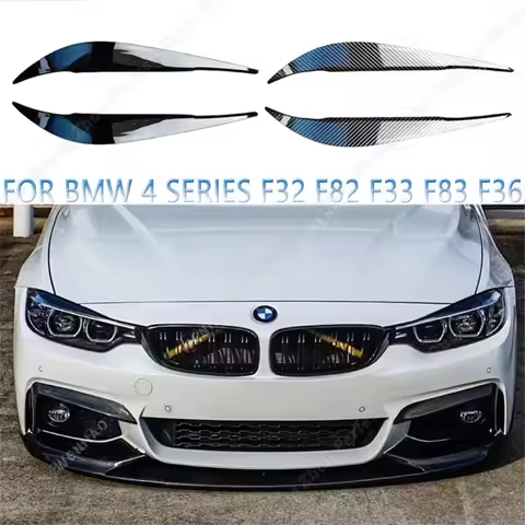 2Pcs ABS Gloss Evil Headlight Eyebrows Eyelid For BMW 4 Series F32 F33 F36 M4 420d 420i 425d 430i 43