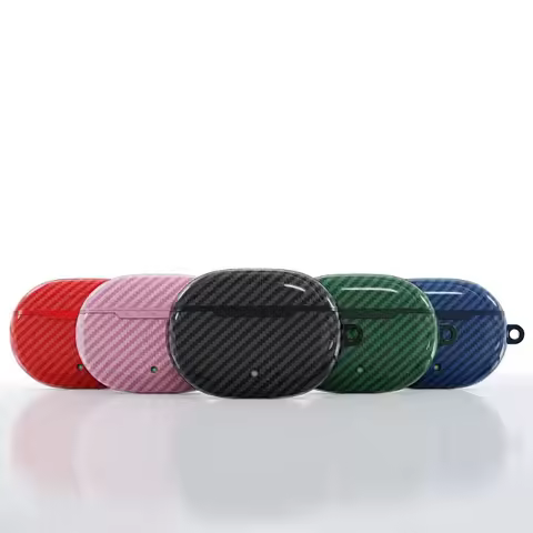 Carbon Fiber Earpods Case for Beats Studio Buds with Hook Anti-shock Earphone Cover for Beats-Studio