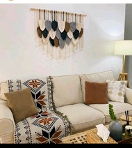 Hiasan dinding macrame daun leaf wall hanging
