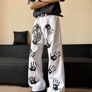 American High Street Street Wear Plankton Handsome Palm Print White Men Women hiphop Street Wear Fri