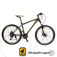 史特龍 StepDragon Shimano 27速鋁合金登山車 SMA-270 V夾(消光黑灰-黃)-【台中-大明自行車】