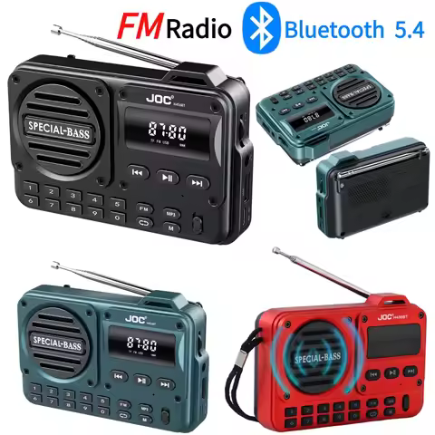 Portable Digital FM Radio Rechargeable Digital Radio Recorder with LED Display Bluetooth 5.4 Radio S
