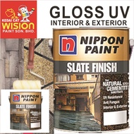 5L NIPPON Paint Slate Finish for Pebble Wash Sand Stone Garden Clear Gloss Cat Batu 5 liter