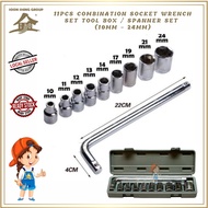 11Pcs COMBINATION SOCKET WRENCH SET TOOL BOX / SPANNER SET (10MM - 24MM)