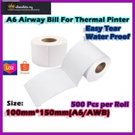 A6 Thermal Roll AWB Roll Label Printer 4x6 Shipping Thermal Sticker Paper Label Thermal Paper
