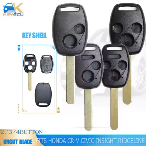 KEYECU 2B/3B/4 Button Car Remote Key Case Shell Key Housing Cover Fob for 2003 - 2008 2009 Honda Cr-