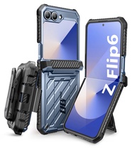 SUPCASE สำหรับ Samsung Galaxy Z Flip 6 เคสพร้อมขาตั้งแบบหนีบเข็มขัด ลาย Unicorn Beetle Pro บานพับป้อ