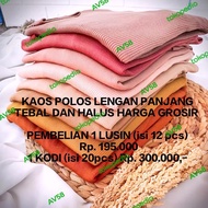 KODIAN KAOS POLOS RIB LENGAN PANJANG ADEM COCOK BUAT WANITA & PRIA