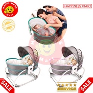 💐HAPPINESS💐 Baby 5 in 1 Cradle Music Chair Multi Function Newborn Bedside Rocker Bassinet Buaian Bayi -4514