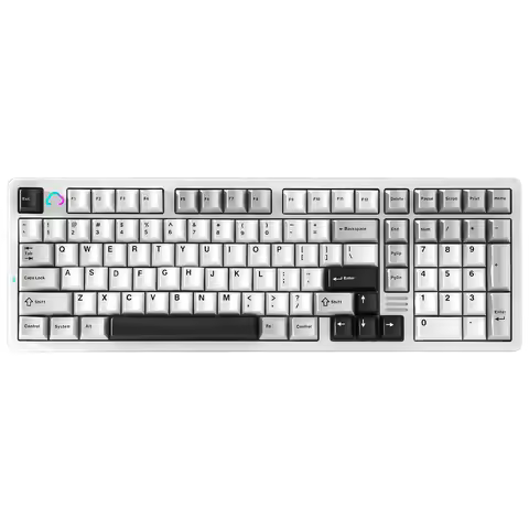 YUNZII AL98 White QMK/VIA Wireless Mechanical Keyboard, 1800 Layout Pre-Lubed Hot Swap Gasket RGB Ga