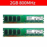 4GB 2x 2GB PC2-6400U DDR2 800MHz 240Pin 1.8V PC RAM Desktop Memory For Crucial