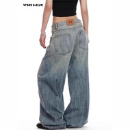 Haven Studio men's and women's baggy jeans with wide curved leg, blue, black, brown, broken effect