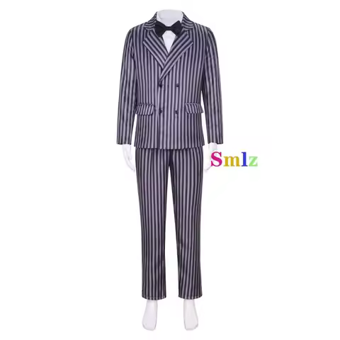 ♤♧♡Gomez Addams Cosplay Anime Morticia Costume Dress Halloween Carnival Outfit Adult Coat Shirt Pant