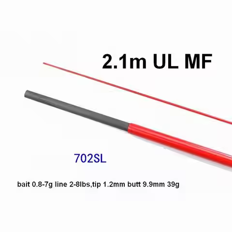 702SL 2.1m UL 2 Sections Quality Carbon Fiber Blank Fishing Rod Blanks Tip Dia 1.2mm Butt 9.9mm 39g 
